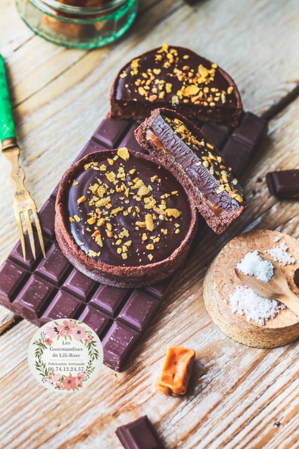 Tartelettes au chocolat et caramel beurre salé